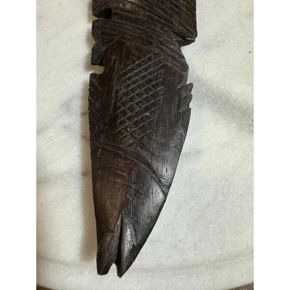 Hand Carved Ebony Fish Form Comb NWT. Made In Malawi